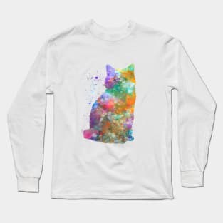 British Shorthair cat in watercolor Long Sleeve T-Shirt